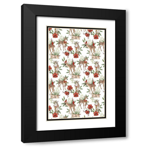 Yuletide Darlings Collection E Black Modern Wood Framed Art Print with Double Matting by Popp, Grace