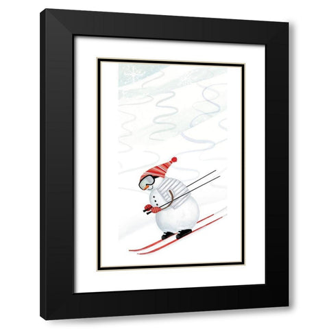 Snow Day Collection B Black Modern Wood Framed Art Print with Double Matting by Borges, Victoria