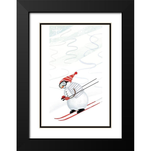 Snow Day Collection B Black Modern Wood Framed Art Print with Double Matting by Borges, Victoria