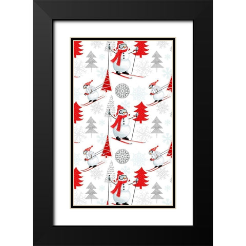 Snow Day Collection E Black Modern Wood Framed Art Print with Double Matting by Borges, Victoria