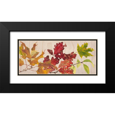Autumn Leaves Collection D Black Modern Wood Framed Art Print with Double Matting by Miller, Dianne