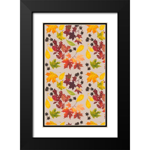 Autumn Leaves Collection E Black Modern Wood Framed Art Print with Double Matting by Miller, Dianne