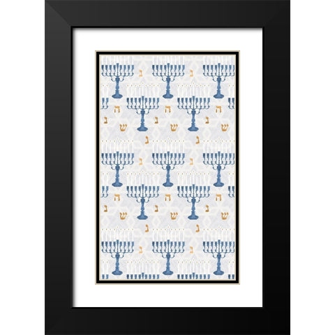 Sophisticated Hanukkah Collection E Black Modern Wood Framed Art Print with Double Matting by Borges, Victoria