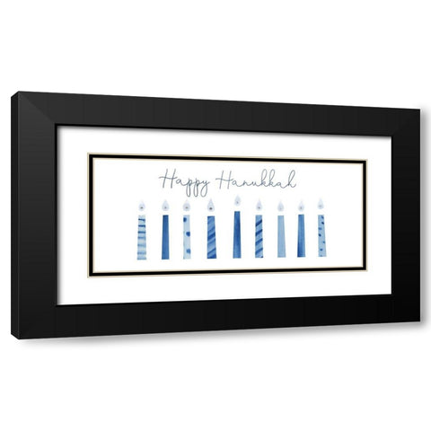 Indigo Hanukkah Collection D Black Modern Wood Framed Art Print with Double Matting by Borges, Victoria