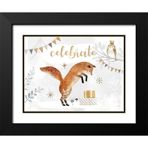 Woodland Celebration Collection A Black Modern Wood Framed Art Print with Double Matting by Borges, Victoria
