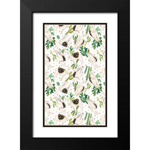 Sweet Alpaca Collection E Black Modern Wood Framed Art Print with Double Matting by Borges, Victoria