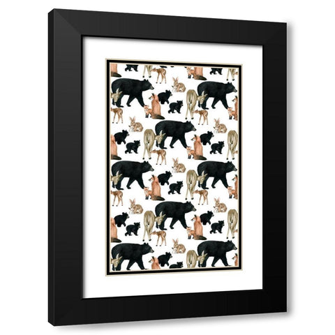 Woodland Babes Collection E Black Modern Wood Framed Art Print with Double Matting by Popp, Grace