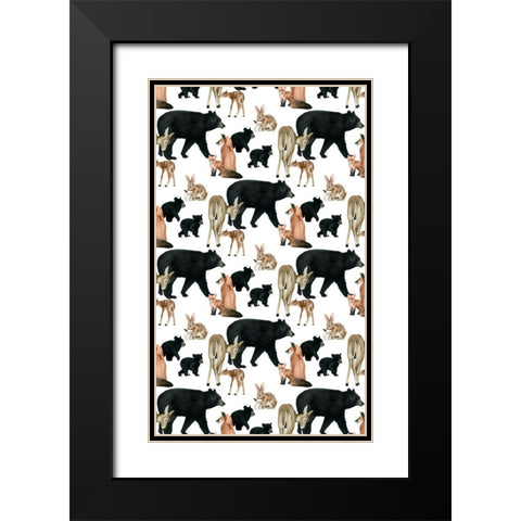 Woodland Babes Collection E Black Modern Wood Framed Art Print with Double Matting by Popp, Grace