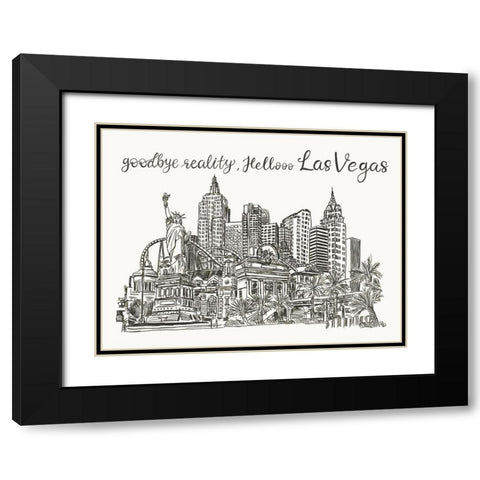 Viva Vegas Collection A Black Modern Wood Framed Art Print with Double Matting by Wang, Melissa