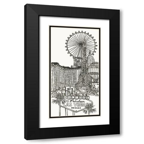 Viva Vegas Collection B Black Modern Wood Framed Art Print with Double Matting by Wang, Melissa