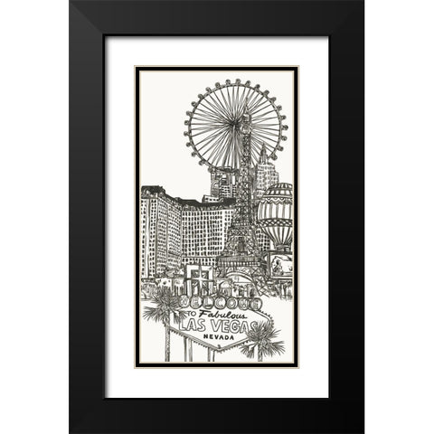 Viva Vegas Collection B Black Modern Wood Framed Art Print with Double Matting by Wang, Melissa