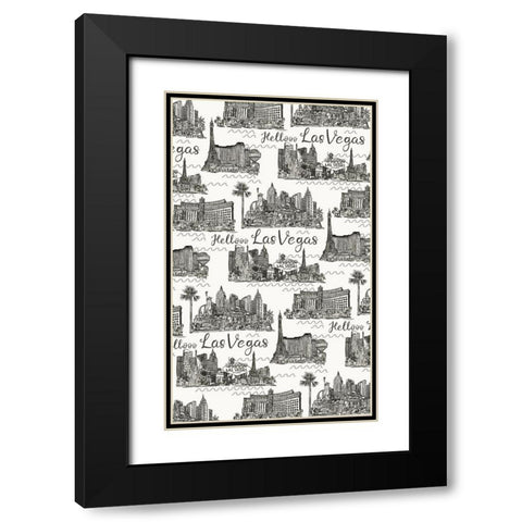 Viva Vegas Collection E Black Modern Wood Framed Art Print with Double Matting by Wang, Melissa