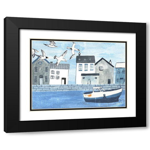 Sailors Rest Collection A Black Modern Wood Framed Art Print with Double Matting by Wang, Melissa