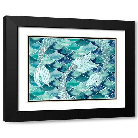 Mermaid Scales Collection A Black Modern Wood Framed Art Print with Double Matting by Popp, Grace