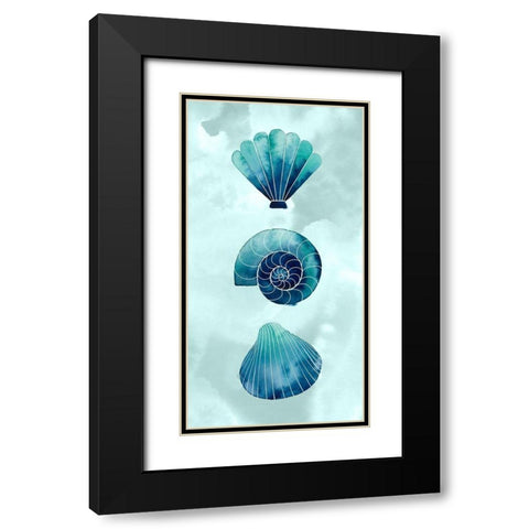 Mermaid Scales Collection B Black Modern Wood Framed Art Print with Double Matting by Popp, Grace