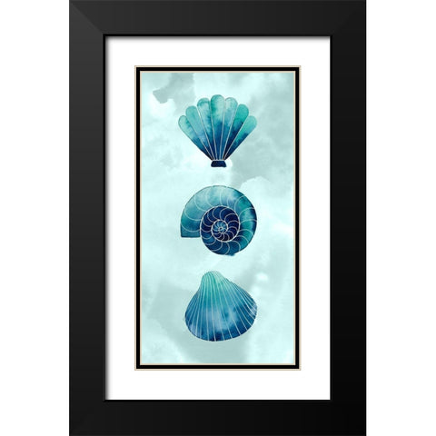 Mermaid Scales Collection B Black Modern Wood Framed Art Print with Double Matting by Popp, Grace