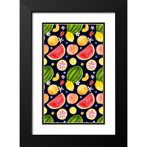 Fresh Fruit Collection E Black Modern Wood Framed Art Print with Double Matting by Borges, Victoria