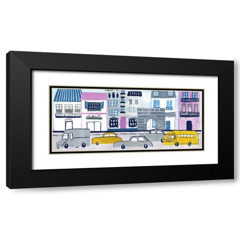 Bonjour Paris Collection D Black Modern Wood Framed Art Print with Double Matting by Wang, Melissa
