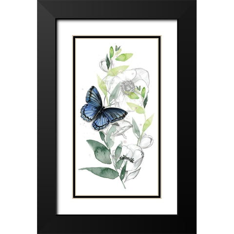 Watercolor Butterfly Collection B Black Modern Wood Framed Art Print with Double Matting by Parker, Jennifer Paxton