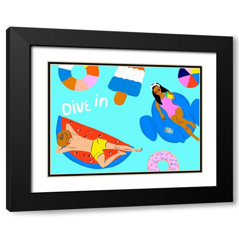 Soak up the Sun Collection A Black Modern Wood Framed Art Print with Double Matting by Blanckslate