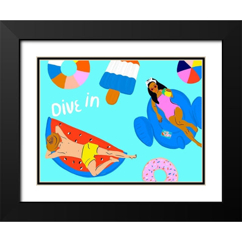 Soak up the Sun Collection A Black Modern Wood Framed Art Print with Double Matting by Blanckslate