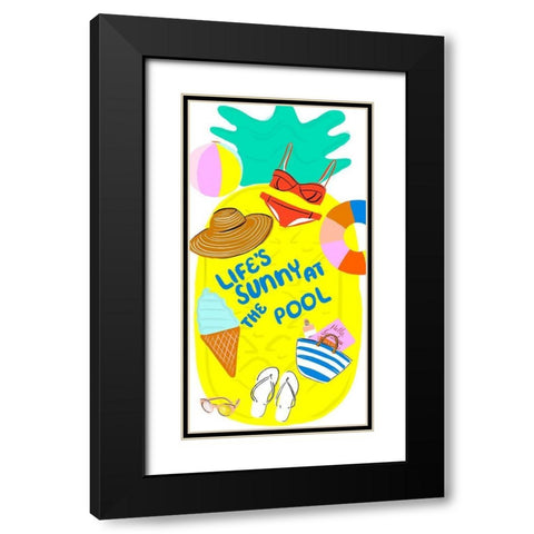 Soak up the Sun Collection B Black Modern Wood Framed Art Print with Double Matting by Blanckslate