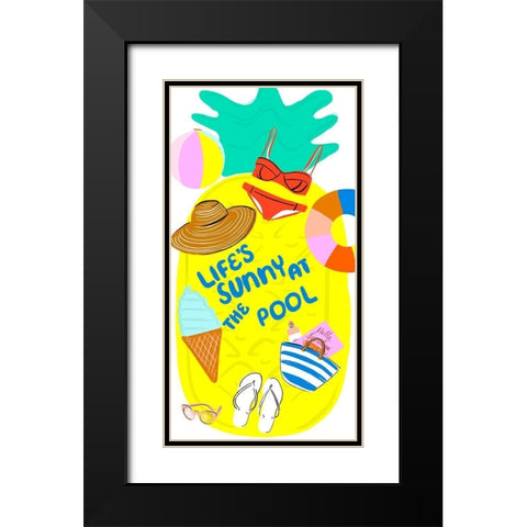 Soak up the Sun Collection B Black Modern Wood Framed Art Print with Double Matting by Blanckslate