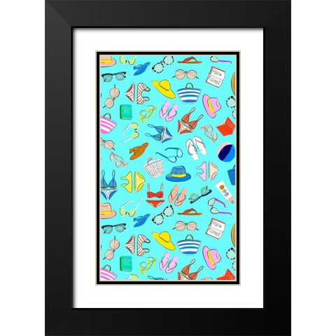 Soak up the Sun Collection E Black Modern Wood Framed Art Print with Double Matting by Blanckslate