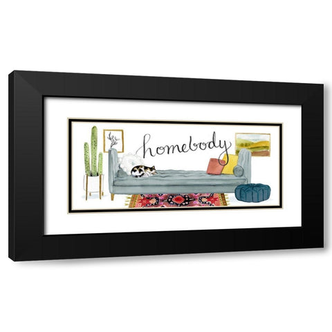 Homebody Collection D Black Modern Wood Framed Art Print with Double Matting by Borges, Victoria