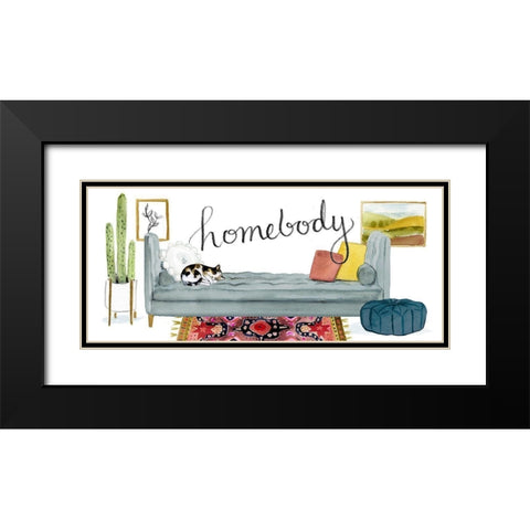 Homebody Collection D Black Modern Wood Framed Art Print with Double Matting by Borges, Victoria