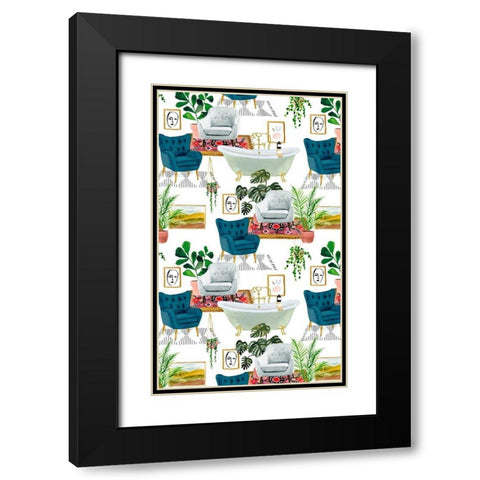 Homebody Collection E Black Modern Wood Framed Art Print with Double Matting by Borges, Victoria