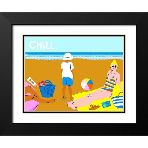 Beachy Keen Collection A Black Modern Wood Framed Art Print with Double Matting by Blanckslate