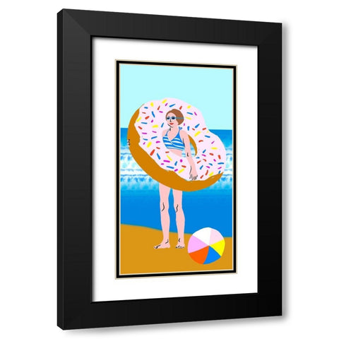 Beachy Keen Collection B Black Modern Wood Framed Art Print with Double Matting by Blanckslate