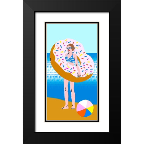 Beachy Keen Collection B Black Modern Wood Framed Art Print with Double Matting by Blanckslate