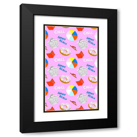 Beachy Keen Collection E Black Modern Wood Framed Art Print with Double Matting by Blanckslate