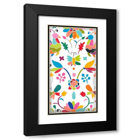 Folklorica Collection B Black Modern Wood Framed Art Print with Double Matting by Vess, June Erica