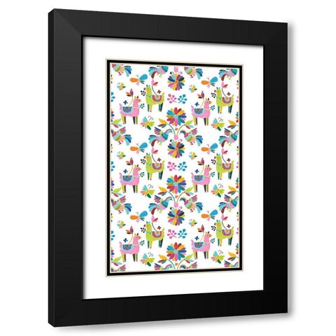 Folklorica Collection E Black Modern Wood Framed Art Print with Double Matting by Vess, June Erica