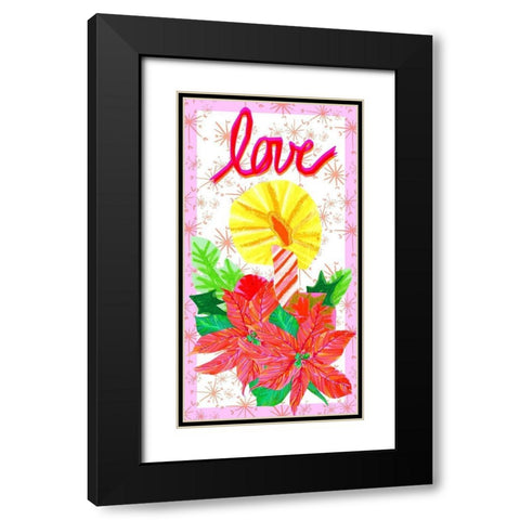 Christmas Foliage Collection B Black Modern Wood Framed Art Print with Double Matting by Blanckslate