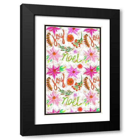 Christmas Foliage Collection E Black Modern Wood Framed Art Print with Double Matting by Blanckslate