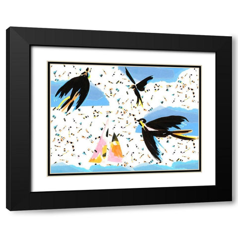 Capri Collection A Black Modern Wood Framed Art Print with Double Matting by Blanckslate