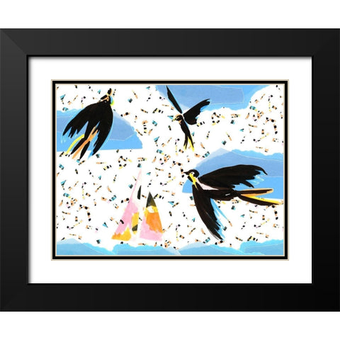 Capri Collection A Black Modern Wood Framed Art Print with Double Matting by Blanckslate