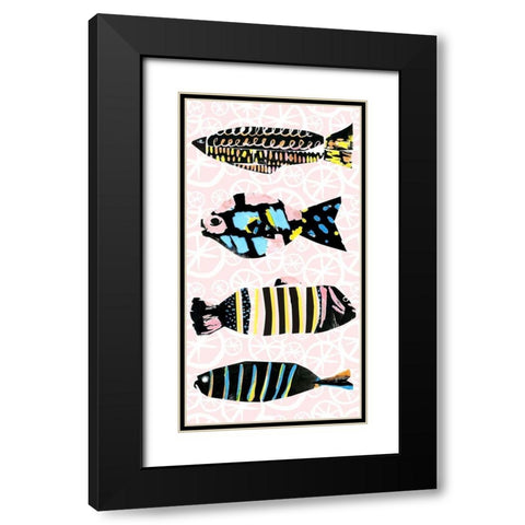 Capri Collection B Black Modern Wood Framed Art Print with Double Matting by Blanckslate
