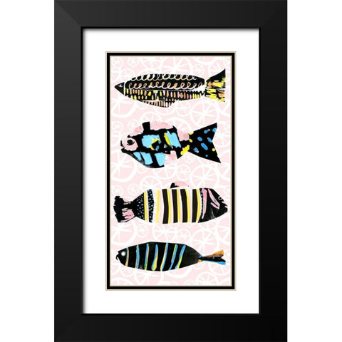 Capri Collection B Black Modern Wood Framed Art Print with Double Matting by Blanckslate