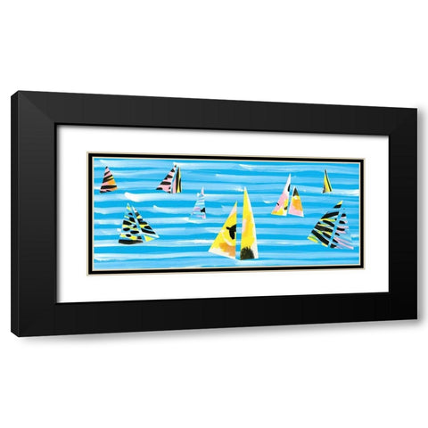 Capri Collection D Black Modern Wood Framed Art Print with Double Matting by Blanckslate