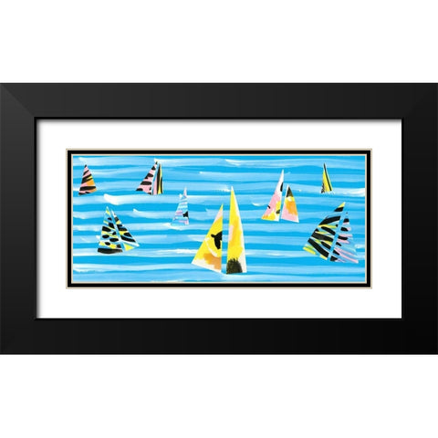 Capri Collection D Black Modern Wood Framed Art Print with Double Matting by Blanckslate