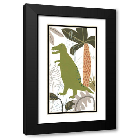 Mighty Dinos Collection B Black Modern Wood Framed Art Print with Double Matting by Vess, June Erica