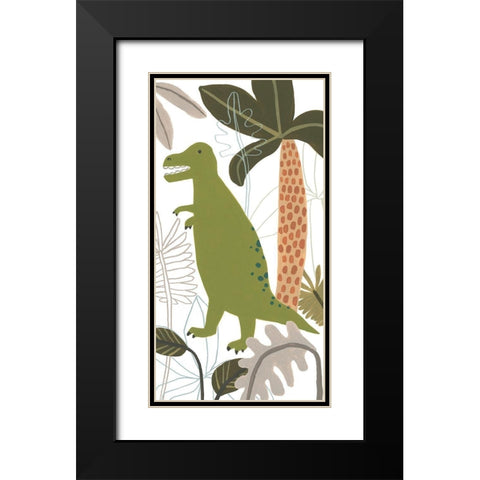 Mighty Dinos Collection B Black Modern Wood Framed Art Print with Double Matting by Vess, June Erica