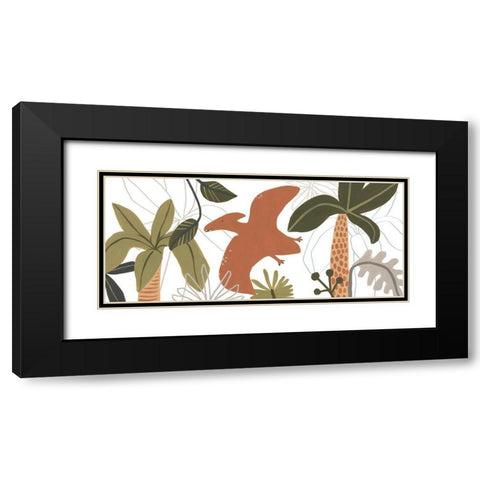 Mighty Dinos Collection D Black Modern Wood Framed Art Print with Double Matting by Vess, June Erica