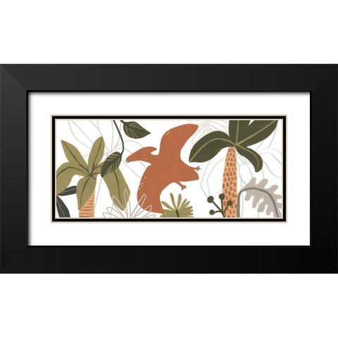 Mighty Dinos Collection D Black Modern Wood Framed Art Print with Double Matting by Vess, June Erica