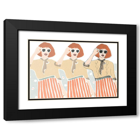 Fashion Vignette Collection A Black Modern Wood Framed Art Print with Double Matting by Vess, June Erica